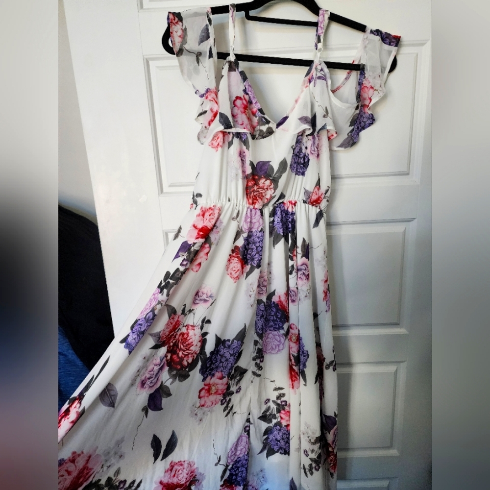TORRID- Floral Maxi Dress with Ruffle Straps